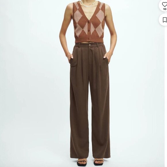 Reformation Mason Pant Brown - Petite 4 - Picture 1 of 5